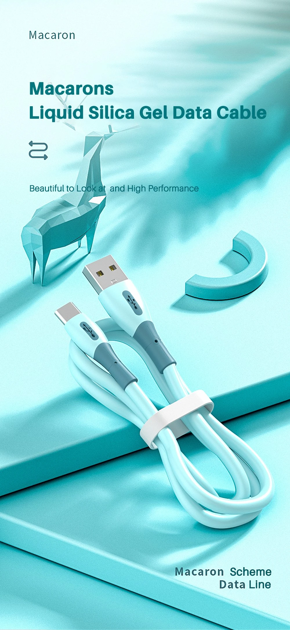 Liquid Silicone Intelligent Chip Smart Fast Charge Enhanced Durability Micro Sync Data Cable Mobile USB Type C Cable for Mobile Phone Accessoriesusb Charging