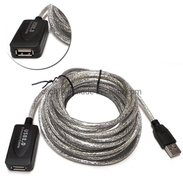High Speed Power Cable 5m 10m 15m 20m USB 2.0 Repeater Active Extension Cable with Signal Amplifier Chipset