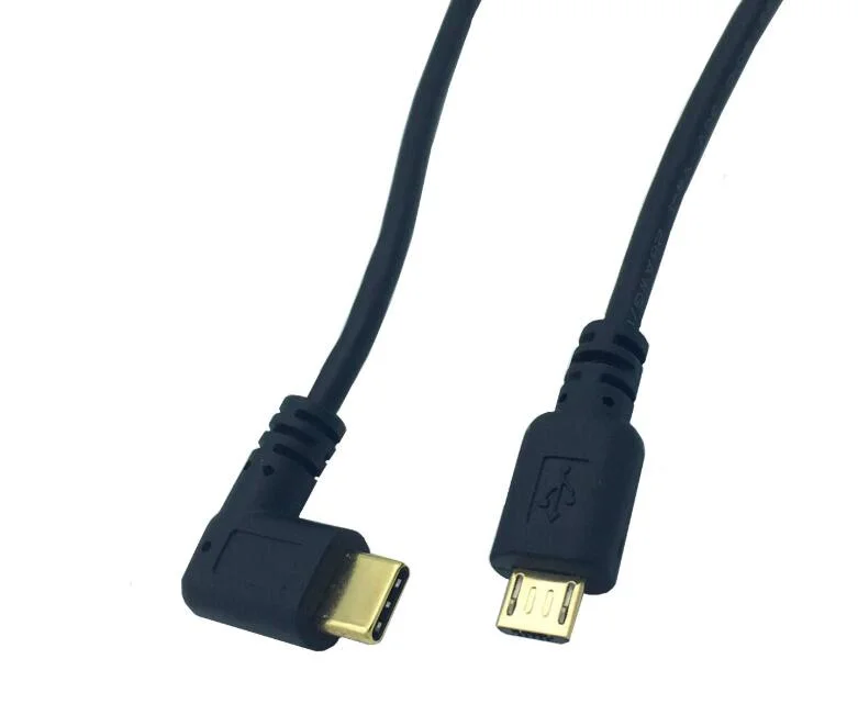 90 Degree Angle USB 3.1 Type C Male to Micro USB 2.0 Male Sync OTG Charge Data Transfer Cable