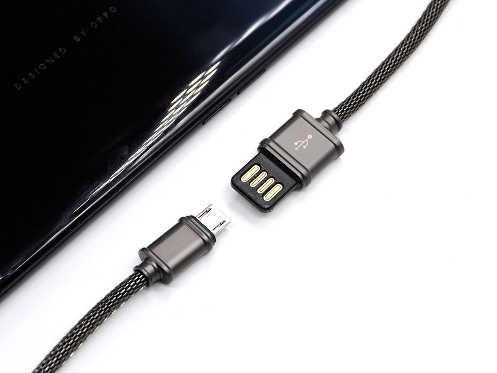 Factory Price Metal Head Stainless Steel Braided 2A Super Fast Micro USB 2.0 Data Sync Charging Cable for Android Samsung S4 S6