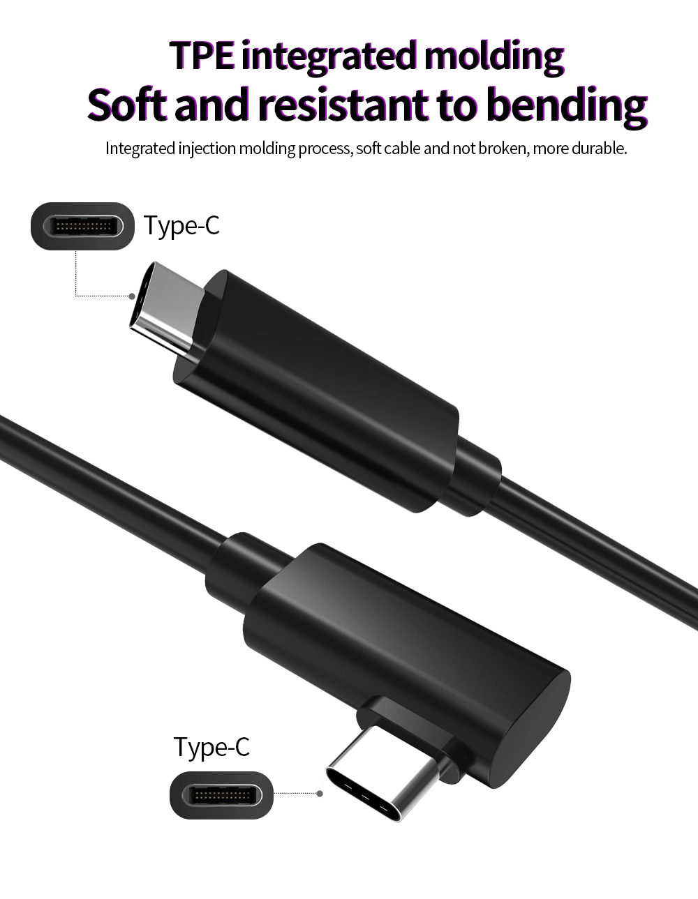 5m USB 3.0 Type C Vr Cable Support 3A Fast Charging and 5gbps Data Transfer for Oculus Link
