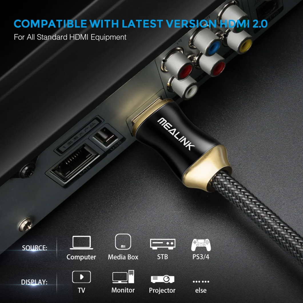 Ultra High Speed with HDMI 2.0 Cable (with 4K@60Hz 2160p 18gbps 1080P Hdr, 3D)