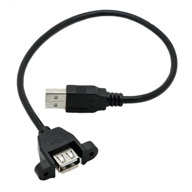AWG 2725 26AWG 2M USB 2.0 male to female Panel Mount extension Cable with ears