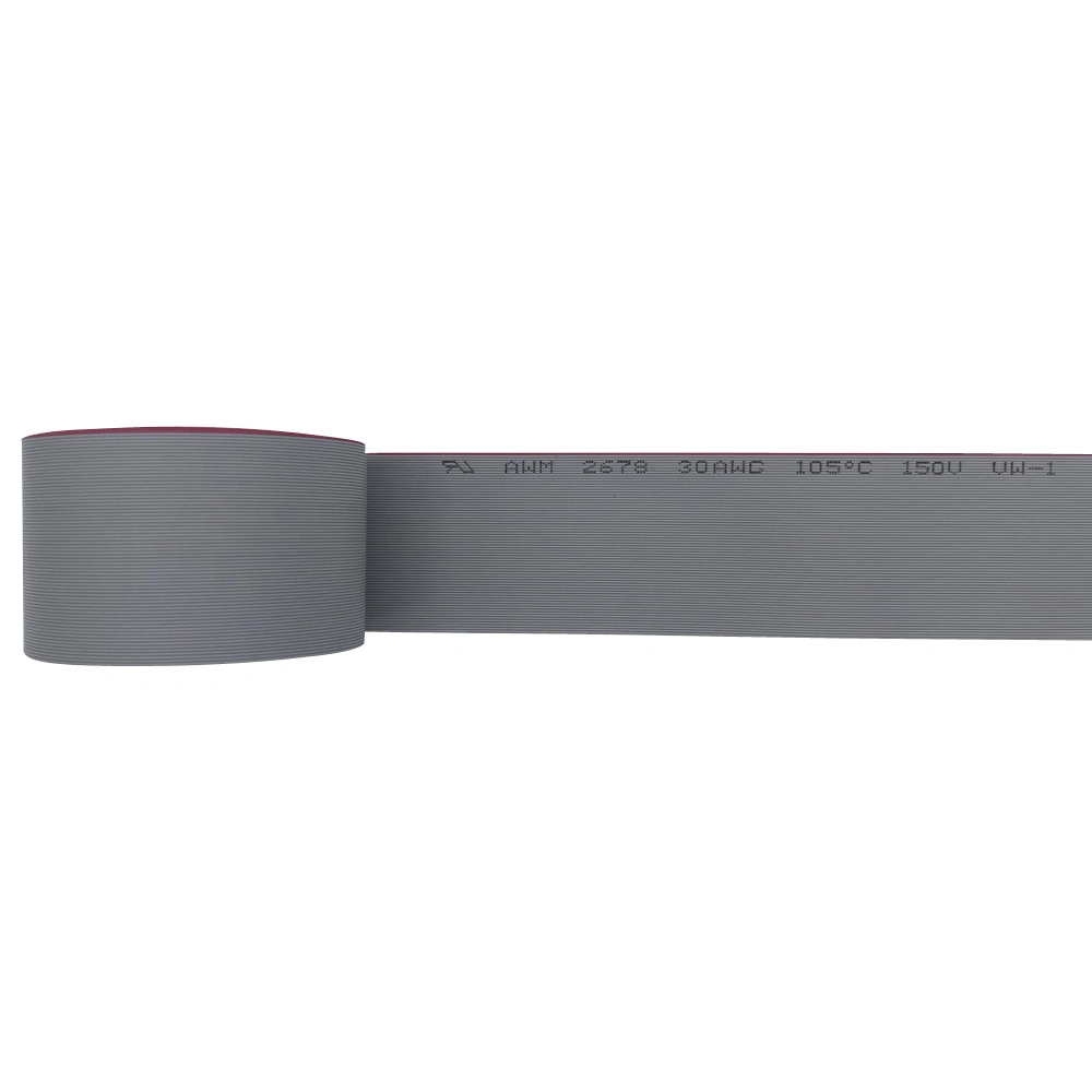 0.635mm 0.127mm Grey Red IDC Awm Electric Wire Flat Ribbon Cable with CCC