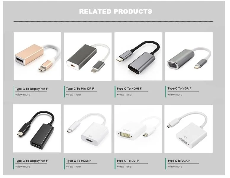 High Quality Gold Plated Connector USB Type C to DVI Cable 6FT 1.83m
