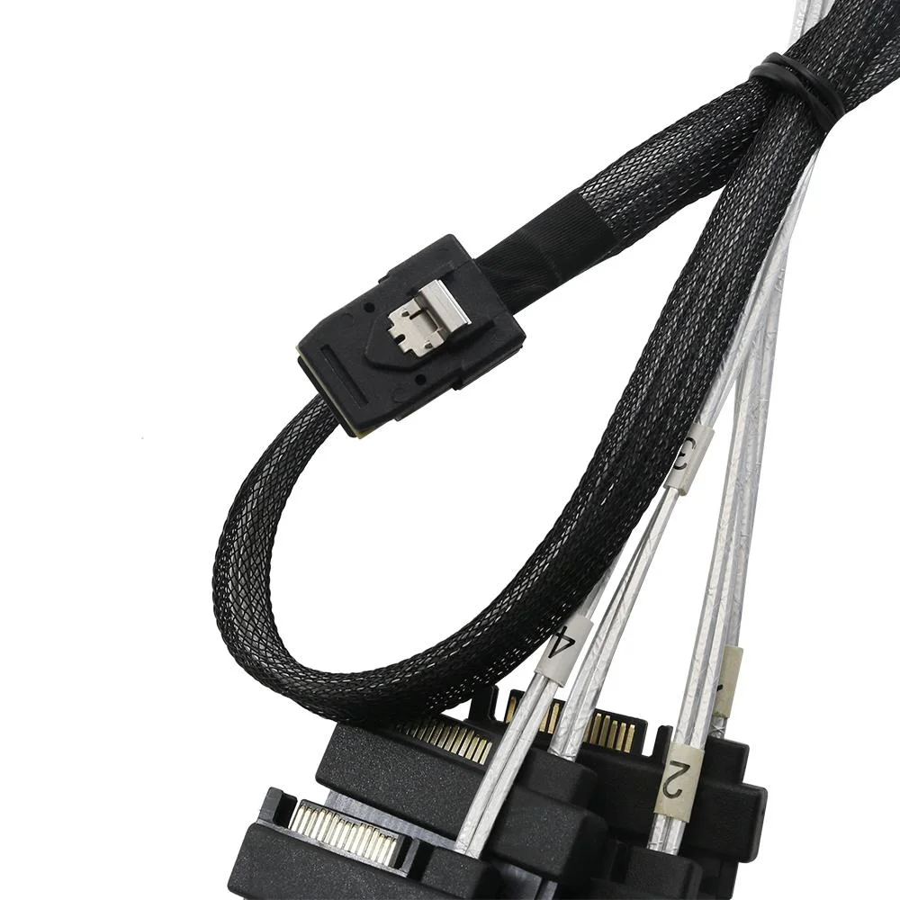 12gbps Mini Sas Cable Server Motherboard Male to Male 36 Pin Sff8087 to 7+7+15 Pin Sff8482 &amp; 15pin SATA Hard Disk Drive Cable