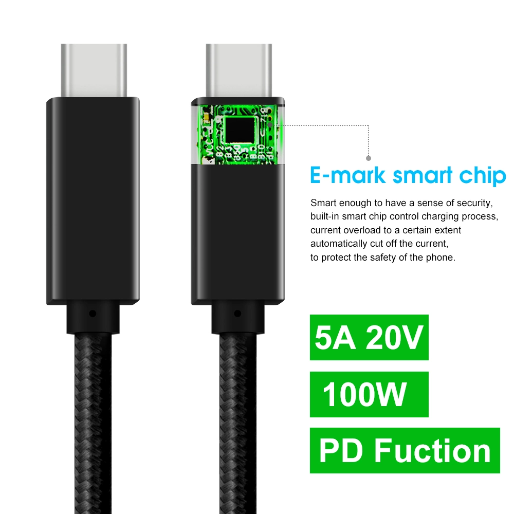 New USB 3.2 Gen 2 Cable USB C to USB C Support 5A 100W Fast Charging 20gbps Data Transfer and Audio Video 4K 60Hz