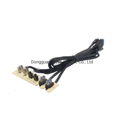 Chassis Front Panel Mounted Cable USB 2.0 USB 3.0 1 to 4 Ports Audio I/O Board Circuit Board Extension Cable for Desktop