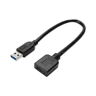 Black USB Am to Micro USB3.0 Extension Cable